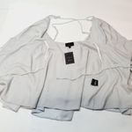 Michael Costello x REVOLE Etta Mini Wrap Dress in Baby Blue XS Photo 5