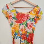 Jams World  Rose Floral Boho Mido Dress Size X Small Ties In The Back Photo 4