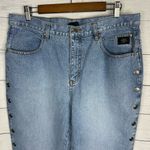 Harley Davidson Womens size 16/33 Side Snap Bootcut Wide Leg Riding Denim Jeans Photo 2