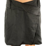 Cotton Candy LA NEW Womens Black Draped Folded Mini Asymmetrical Wrap Skirt Sz L Photo 0