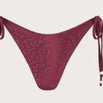 BERLOOK Burgundy Floral Tie Bikini Bottom ONLY 41 Red Photo 6