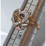 10KP (PLUM) Solid Yellow Gold Womens Diamond Heart Mom 4.5 Ring 2.2 Grams Photo 5