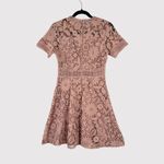Chicwish Womens Dress Beige Floral Lace Mini Short Sleeve A Line Boho Small Photo 2