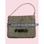 PINKO Gold Black Sequin Logo Cocktail Clutch Bag Photo 2