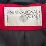 Vintage International Scene Red Wool Blazer Jacket Black Velvet Collar Cording S Photo 7