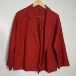 Eileen Fisher  L Wool Blazer Cardigan Notch Collar Red Photo 0