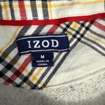 IZOD Womens Grey Speckled Sweatshirt Plaid Tie Front Layered Look Size Medium Photo 5