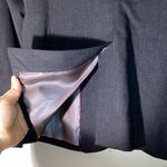 Eddie Bauer One Button Charcoal Grey Shoulder Padded Women Blazer Size 4 Petite Photo 5