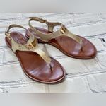 Michael Kors Plate Flat Thong in Pale Gold Photo 1