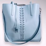 ALEXANDRA CLANCY Mulberry Large Sky Blue Leather Crossybody Shoulder Bag | EUC Photo 1