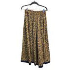 ZARA Women's Maxi Skirt Elastic Waist Floral Pattern Yellow Blue Small Boho Photo 1