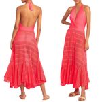 PATBO Crochet Beach Dress Halterneck Neon Coral Resort Influencer Medium NWT Photo 2