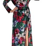 ZARA NWOT  Floral Velvet Kimono Kaftan Wrap Dress Photo 3