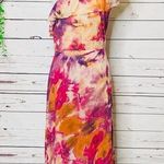 Bebe One Shoulder Pink Purple Orange Floral Maxi Dress Size Small Spring Summer Photo 0