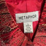 Metaphor  Gold & Red Tapestry Blazer Jacket Sz L Photo 6