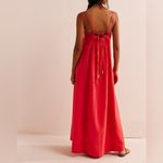 Free People  NWT Lovey Maxi Dress Red Crochet Cotton Size M Photo 2