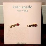Kate Spade  Gold LOVE and Red Heart Cubic Zirconia Earrings Photo 3