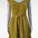 Jessica Simpson  Yellow & Beige Leopard Print Sweetheart Mini Dress Size Small Photo 0