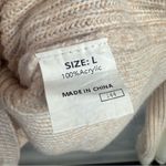 Oatmeal Mixed Pattern Knit Tie Keyhole Drop Shoulder Sweater Size Large Tan Photo 5