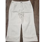 Chico's Platinum Cuffed Ankle Bright White Jeans Cropped Size 10 - 1.5 Photo 0