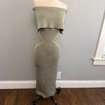 Gabrielle Union Off The Shoulder Metallic Sweater Dress‎ Green Size M Photo 2