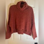 Free People Womens Big Easy Cowl Neck Pullover Sweater, Coral, Medium Photo 1