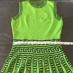 Women’s Casual Short Green Sleeveless Dress Flared Pleated Skirt Size L *READ Size L Photo 6