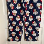 Old Navy Navy Blue Flannel Santa print novelty Pajama Set Size Medium ladies Photo 9