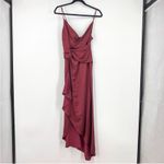 Significant Other | Revolve Elise Formal Wine Red Ruffle Satin Midi Dress 4 Photo 1