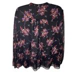 1. State  Floral Sheer Blouse Elastic Waist Lined Black 2X Photo 1