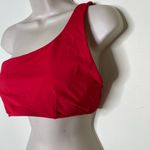 ANDIE New  swim wyndwood bikini top cherry red one shoulder sz L Photo 4