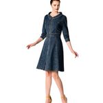 Zapelle Denim Button Down Flare Dress Blue Size L Photo 5