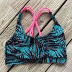 Lululemon  Women's Energy Bra Mini Palm Tofino Teal Multi Print Size 4 Photo 0