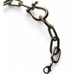 Gold Tone Chain Link Bracelet Shackle Horseshoe Crystals Women's Photo 2