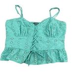 Wild Fable  lace peplum too in teal Photo 0