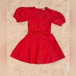 Ted Baker NWOT  London Hayliy Puff Sleeve Knit Skater Dress Orange Sz TB 2 US 6 Photo 2