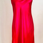 Morgan Taylor  Red Satin Maxi Night Gown Slip Dress Y2K 2000s Romantic Small Photo 0
