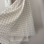 Petal and Pup  Beige Cut Out Gingham Dress 100% Cotton Mini Puff Sleeves Size 4 Photo 6