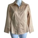 Banana Republic Top Women S Gold Collar V-Neck Long Flared Sleeve Button Up Photo 0