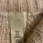 H&M Pink Alpaca Blend Cable Knit Crew Neck Sweater Size XL Cottage Preppy Cozy Photo 3