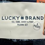 Lucky Brand Ladies' 4-Pieces Pajama Set Tee Tank Short Pant Light Blue XXL New Photo 9