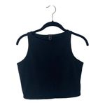 Forever 21  Black Ribbed High Neck Crop Tank Top - Size L Photo 1