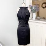 David's Bridal David’s Bridal Black Satin Oasis Bridesmaid Formal Dress Size 6 Holiday Wear Photo 5