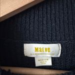 Maeve  M Navy and Cream Knit Striped Turtleneck Short Sleeve Nautical Sweater Photo 2