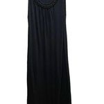 Magaschoni Beaded Neckline Maxi Dress Sleeveless Black Womens Size Medium Photo 0