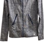 Roxy Women's Medium Nlue Heathered Gray Hooded Zip-Up Jacket Casual Long Sleeve Photo 1