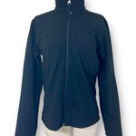 Black scuba utility windbreaker jacket by Fjall, ladies small fleece lined coat Photo 0