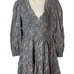 Moodie Smocked Dress Sz Large Blue Ruffled Photo 2