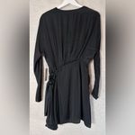 Tart  Isono Poly Silk Wrap Mini Dress Long Sleeve Elegant Black Medium NWT Photo 6