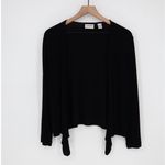 Chico's Travelers Black Open Front Cardigan Sweater Tie Hem Size 1 Photo 2
